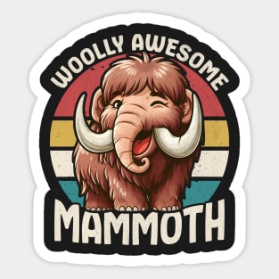 Woolly Mammoth Retro Sticker
